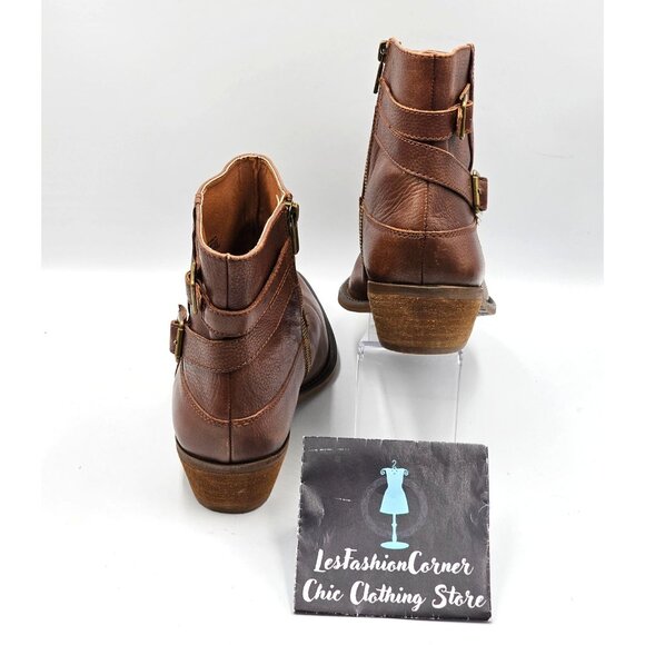 Lucky Brand Women's Brown Leather Caelyn Buckle Accents Ankle Bootie Sz 11 2972 - Picture 5 of 16